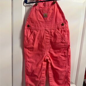 Carhartt Kids Coral Pink Overalls with Front Pocket